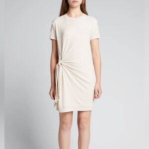 Vince Cotton Striped Knot T-Shirt Dress
